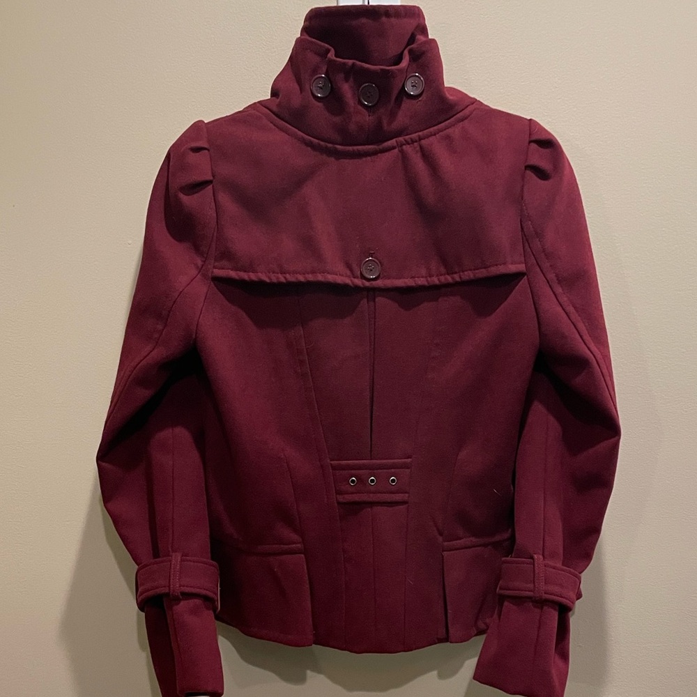 G.I.L.I Maroon Ruffled Coat - Picture 2 of 4